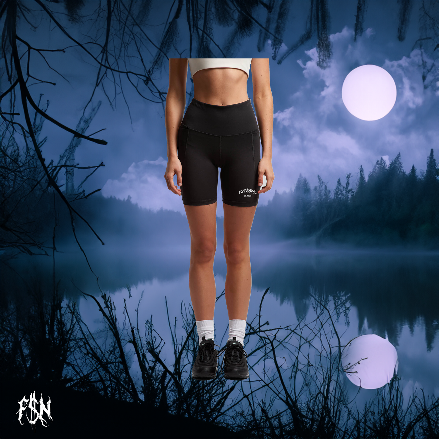 FSN LA WMN'S BIKER SHORTS | BLACK